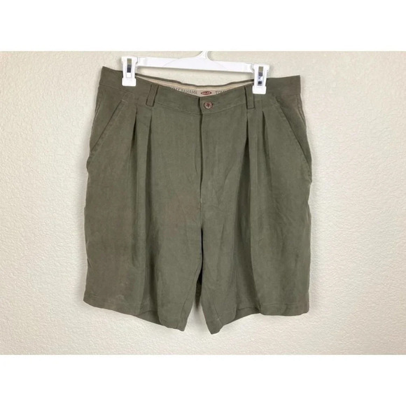Tommy Bahama Green Silk Shorts Size 34 - Picture 1 of 8